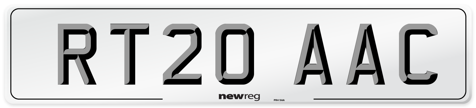 RT20 AAC Number Plate from New Reg